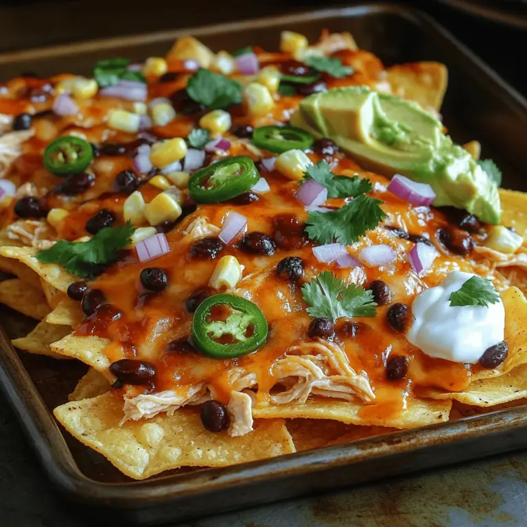 If you’re on the hunt for a crowd-pleasing snack or a delightful meal that can elevate any gathering, look no further than Tangy BBQ Chicken Nachos. This dish combines the comforting crunch of tortilla chips with the rich flavors of BBQ chicken, making it a perfect choice for game days, casual family dinners, or festive get-togethers. The combination of textures—crispy chips, tender chicken, and creamy toppings—along with the zesty kick of BBQ sauce creates a dish that is not only satisfying but also incredibly versatile.