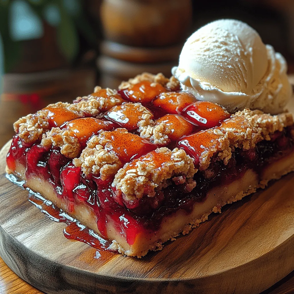 Cherry Delight Crumble Bars are a delightful dessert that perfectly balances the tartness of cherries with a sweet, crumbly topping. This treat not only tempts your taste buds but also offers a visually appealing slice of vibrant red fruit nestled under a golden-brown crust. The sweetness of the cherries, combined with the texture of the crumble, creates an irresistible combination that delights dessert lovers of all ages.