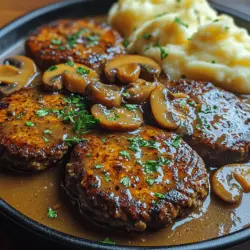 Salisbury steak is a beloved American dish that has captured the hearts and appetites of many. This savory meal combines seasoned ground beef patties with a rich mushroom gravy, offering a comforting experience perfect for any dinner table. It’s a dish that evokes nostalgia, often reminding us of home-cooked meals and family gatherings. In this article, we will explore the origins of Salisbury steak, delve into the recipe for our mouthwatering Savory Salisbury Steak Delight, and provide insight into how to elevate your dining experience with this classic dish.