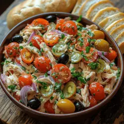 Italian cuisine is celebrated worldwide for its vibrant flavors, fresh ingredients, and heartwarming dishes. From pasta to pizza, the Italian culinary tradition offers a delectable range of options that cater to diverse palates. One area where Italian cooking truly shines is in its salads, which often showcase the balance of fresh produce, savory flavors, and aromatic herbs. Enter the Italian Grinder Chicken Salad—a dish that marries the essence of Italian flavors with the wholesome goodness of a salad.