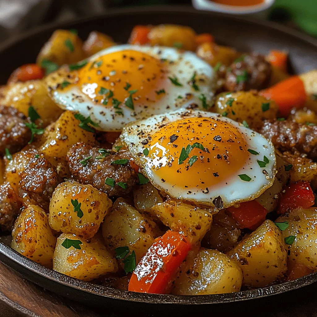 Nothing quite sets the tone for a productive day like a hearty breakfast, and what better way to kickstart your morning than with a Hearty Sausage & Potato Breakfast Skillet? This dish is not only delicious but is also packed with essential nutrients that fuel your body and mind. Imagine a vibrant skillet filled with crispy potatoes, savory sausage, and colorful veggies, all topped with perfectly cooked eggs. It’s a breakfast that not only satisfies your hunger but also warms your soul.