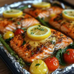 One of the primary benefits of cooking with foil packs is the incredible retention of moisture and flavors. When food is wrapped in foil, it creates a steam pocket that keeps everything inside moist and tender. This is especially important for lean proteins like salmon, which can easily dry out when exposed to high heat for extended periods. The foil not only traps moisture but also allows the flavors of the ingredients to meld beautifully. Each bite of Lemon Butter Salmon is an explosion of taste, with the buttery richness of the sauce enhancing the natural flavors of the fish and vegetables.