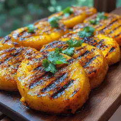 Welcome to the world of tantalizing flavors with our recipe for Fiery Tropical Bliss: Spicy Grilled Pineapple Rings! This delightful dish combines the natural sweetness of fresh pineapple with a kick of heat, creating a unique and mouthwatering experience that is sure to impress. Imagine biting into a perfectly grilled pineapple ring, its caramelized edges offering a sweet contrast to the spicy seasoning. This recipe not only highlights the beautiful marriage of sweet and spicy but also showcases how versatile grilled pineapple can be in elevating various dishes.
