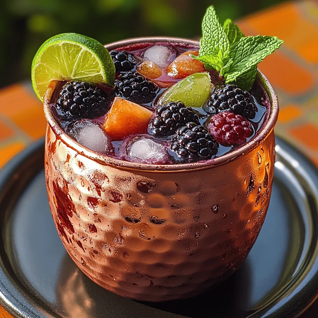 The Sparkling Blackberry Bliss Mule is a delightful cocktail that combines the invigorating essence of fresh blackberries with the zesty kick of lime and the effervescence of ginger beer. This contemporary twist on the classic Moscow Mule is perfect for any occasion, whether you're hosting a summer gathering, celebrating a special milestone, or simply enjoying a casual evening at home. With its vibrant color and refreshing flavors, the Sparkling Blackberry Bliss Mule is not just a drink; it’s an experience that tantalizes the senses and brings joy to any event.