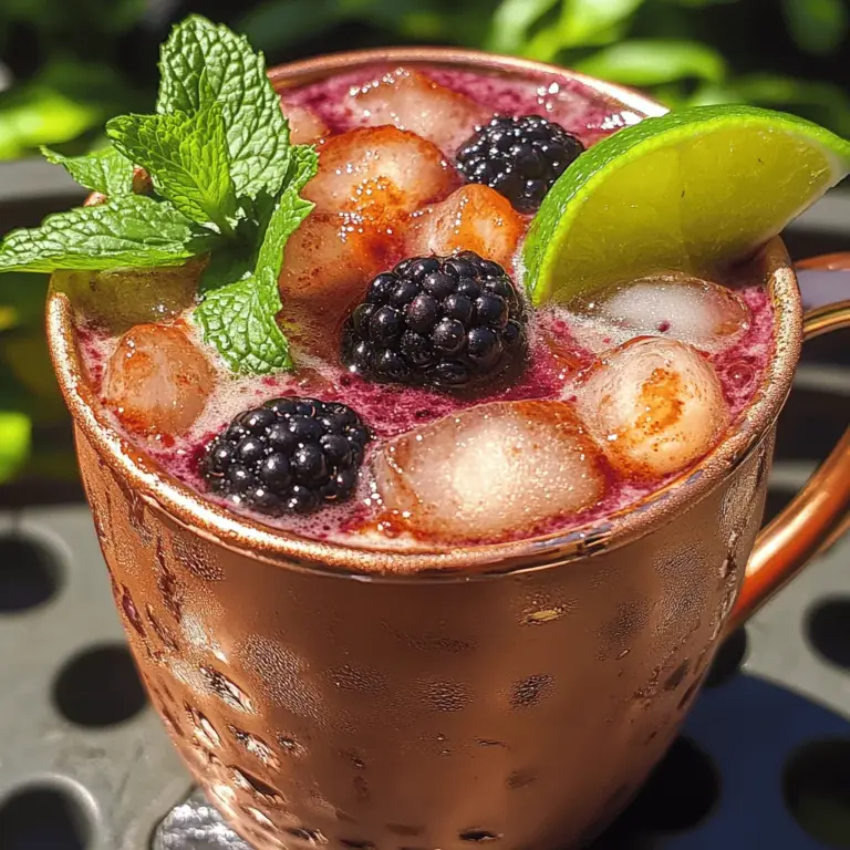 The Sparkling Blackberry Bliss Mule is a delightful cocktail that combines the invigorating essence of fresh blackberries with the zesty kick of lime and the effervescence of ginger beer. This contemporary twist on the classic Moscow Mule is perfect for any occasion, whether you're hosting a summer gathering, celebrating a special milestone, or simply enjoying a casual evening at home. With its vibrant color and refreshing flavors, the Sparkling Blackberry Bliss Mule is not just a drink; it’s an experience that tantalizes the senses and brings joy to any event.