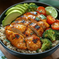 Sweet Heat Hot Honey Chicken Bowls are a culinary delight that brings together an exciting blend of flavors and textures. Picture succulent pieces of chicken glazed with a sweet and spicy hot honey sauce, nestled atop a bed of nutritious grains and accompanied by vibrant vegetables. This dish is not just a feast for the taste buds; it also offers a balanced meal that can be enjoyed any day of the week.