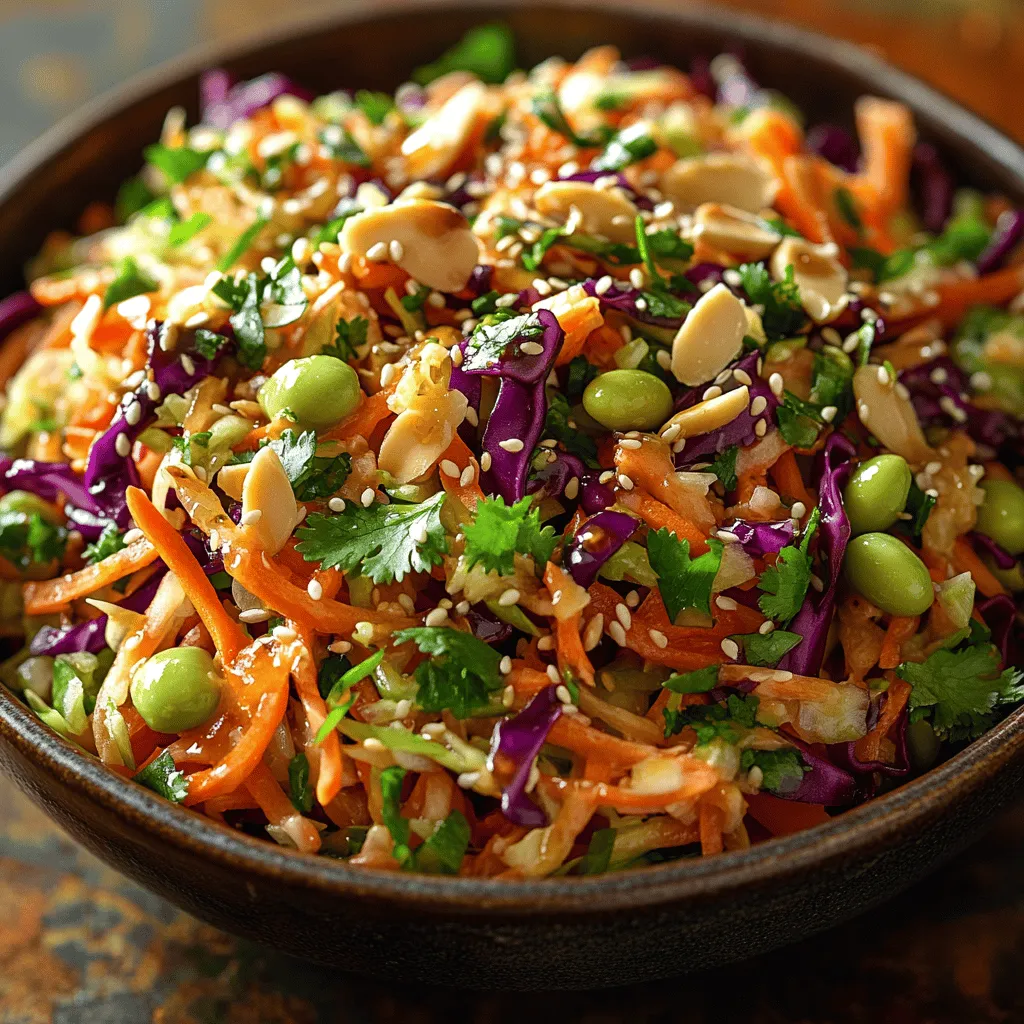 In the world of salads, the Crunchy Asian Slaw with Zesty Sesame Ginger Dressing stands out as a vibrant, refreshing dish that delights the senses. This recipe is a celebration of color, texture, and flavor, making it an ideal choice for light lunches, picnics, or as an accompaniment to grilled meats. The fusion of crisp vegetables dressed in a zesty sesame ginger sauce not only tantalizes your taste buds but also ensures a nutritious boost with every bite.