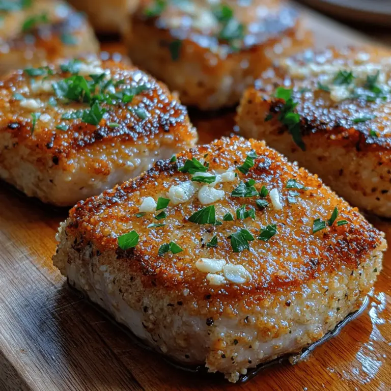 Are you searching for a flavorful and impressive dish to serve for dinner? Look no further than Garlic Parmesan Crusted Pork Chops! This delightful recipe combines the rich flavors of garlic and the nuttiness of freshly grated Parmesan cheese, creating a savory crust that elevates the humble pork chop into a gourmet meal. Not only is this dish bursting with flavor, but it’s also incredibly easy to prepare, making it perfect for any occasion—from weeknight dinners to special gatherings.