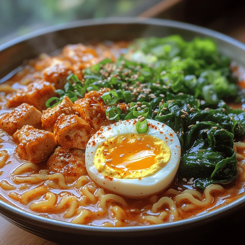 Ramen has long been cherished as a quintessential comfort food, captivating palates around the globe with its rich flavors and satisfying textures. Whether enjoyed as a quick meal on a busy day or savored slowly in a cozy setting, ramen offers a unique blend of warmth and nourishment. Among the various styles and flavors of ramen, <strong>Spicy Dragon Ramen</strong> stands out as a fiery twist on this classic dish, enticing those who crave a bit of heat in their culinary experience.” /></p>
</p>
<h3>Cooking Chicken to Achieve the Perfect Texture and Flavor</h3>
</p>
<p>To create an unforgettable Spicy Dragon Ramen, the chicken must be cooked to perfection. Start with boneless, skinless chicken thighs, as they offer more flavor and juiciness compared to breast meat. Begin by marinating the chicken in a mixture of soy sauce, garlic, ginger, and a touch of sesame oil for at least 30 minutes. This step infuses the meat with rich flavors and tenderizes it.</p>
</p>
<p>Once marinated, heat a skillet over medium-high heat and add a splash of oil. Sear the chicken thighs for about 5-7 minutes on each side until they develop a golden-brown crust. Use a meat thermometer to ensure the internal temperature reaches 165°F (75°C). After cooking, let the chicken rest for a few minutes before slicing it into bite-sized pieces. This resting period allows the juices to redistribute, ensuring a moist and tender result.</p>
</p>
<h3>Building the Broth: Balancing Flavors and Achieving a Rich Taste</h3>
</p>
<p>The broth is the heart of any ramen dish, and for Spicy Dragon Ramen, it should be both flavorful and comforting. Begin by heating a large pot over medium heat and add a tablespoon of oil. Sauté chopped onions, minced garlic, and ginger until fragrant and translucent. This aromatics base will lay the groundwork for a rich broth.</p>
</p>
<p>Add your choice of broth—chicken or vegetable broth works well. For an extra kick, incorporate a few tablespoons of miso paste, which adds depth and umami to the soup. To achieve the signature spicy flavor, mix in chili paste or sriracha, adjusting the amount based on your preferred spice level. Bring the broth to a gentle simmer, allowing the flavors to meld for at least 15-20 minutes.</p>
</p>
<p>To further enhance the broth, consider adding a splash of soy sauce for saltiness and a hint of sugar to balance the flavors. Don’t forget to taste as you go; adjusting the seasoning will ensure a well-balanced broth that complements every ingredient in the ramen.</p>
</p>
<h3>Cooking the Noodles: Timing and Technique for Perfect Texture</h3>
</p>
<p>Cooking the ramen noodles to the right texture is crucial for the overall dish. Start by bringing a large pot of water to a rolling boil. Add the ramen noodles and cook according to the package instructions, usually around 3-4 minutes. For the best texture, aim for al dente—firm but not hard.</p>
</p>
<p>To prevent the noodles from sticking together, stir them gently during the cooking process. Once cooked, drain the noodles and rinse them under cold water briefly to stop the cooking process and remove excess starch. This technique helps maintain their texture when added to the hot broth later.</p>
</p>
<h3>Final Assembly of the Dish: Presenting and Garnishing for Visual Appeal</h3>
</p>
<p>The final assembly is where your Spicy Dragon Ramen comes to life. In a deep bowl, ladle a generous portion of the rich broth, ensuring you’ve included plenty of the sautéed aromatics. Carefully place a serving of the cooked noodles into the broth, followed by sliced chicken arranged artfully on top.</p>
</p>
<p>To elevate the visual appeal, add an array of vibrant garnishes. Sliced green onions, a soft-boiled egg (marinated in soy sauce for extra flavor), and a sprinkle of sesame seeds create a beautiful presentation. For an extra spicy kick, consider adding sliced fresh jalapeños or a dollop of chili oil. Fresh herbs like cilantro or Thai basil can also enhance the flavor profile while adding color.</p>
</p>
<h3>Nutritional Information</h3>
</p>
<p>Spicy Dragon Ramen is not only delicious but can also be quite nutritious. Here’s an overview of the health benefits of key ingredients:</p>
</p>
<p>– <strong>Chicken</strong>: A great source of lean protein, essential for muscle health and repair.</p>
<p>– <strong>Broth</strong>: Depending on the base used, broth can be low in calories and provide hydration.</p>
<p>– <strong>Vegetables</strong>: Ingredients like green onions and garlic boost vitamins and antioxidants.</p>
<p>– <strong>Noodles</strong>: While traditional ramen noodles contain carbohydrates for energy, consider whole grain or noodle alternatives for added fiber.</p>
</p>
<p>A typical serving of Spicy Dragon Ramen contains around 500-700 calories, depending on the ingredients and portion sizes. For those looking to modify the dish for dietary preferences, consider these adjustments:</p>
</p>
<p>– <strong>Lower calorie</strong>: Use vegetable broth and increase the vegetable content.</p>
<p>– <strong>Gluten-free</strong>: Substitute with rice noodles or gluten-free ramen.</p>
<p>– <strong>Vegetarian/Vegan</strong>: Replace chicken with tofu or tempeh, and use vegetable broth.</p>
</p>
<p>This dish balances protein, carbohydrates, and vegetables, making it a wholesome meal option.</p>
</p>
<h3>Variations and Customizations</h3>
</p>
<p>Spicy Dragon Ramen is inherently versatile, allowing for numerous variations and customizations to suit different tastes:</p>
</p>
<p>– <strong>Adjusting Spice Levels</strong>: If you prefer a milder flavor, reduce the amount of chili paste or sriracha. For those who crave heat, consider adding a spoonful of chili oil or spicy kimchi as a topping.</p>
</p>
<p>– <strong>Protein Alternatives</strong>: If chicken isn’t your style, shrimp, beef, or plant-based proteins like tofu or seitan are excellent choices. For a seafood twist, try adding a handful of mussels or clams for a coastal flavor.</p>
</p>
<p>– <strong>Vegan and Vegetarian Adaptations</strong>: Replace the chicken with marinated tofu and use vegetable broth as the base. You can also add more vegetables like bok choy, mushrooms, or carrots for added nutrients.</p>
</p>
<p>– <strong>Creative Toppings</strong>: Elevate your ramen with unique toppings such as pickled ginger, nori (seaweed), or corn. For a crunchy texture, top with fried shallots or tempura flakes.</p>
</p>
<h3>Cultural Inspirations and Pairings</h3>
</p>
<p>Spicy Dragon Ramen is inspired by various Asian cuisines, particularly Japanese ramen and Korean spicy dishes. This fusion creates a unique flavor profile that is both comforting and exciting. Asian culinary traditions emphasize the importance of balance in flavors, which is exemplified in this dish.</p>
</p>
<p>To complement your Spicy Dragon Ramen, consider pairing it with side dishes like edamame, gyoza (Japanese dumplings), or a fresh cucumber salad. For beverages, green tea or a light lager beer can enhance the meal without overpowering the flavors of the ramen.</p>
</p>
<p>This recipe also encourages culinary exploration. As you become comfortable with the basics of ramen-making, feel free to experiment with different broths, spices, and ingredients, taking inspiration from other Asian cuisines.</p>
</p>
<h3>Conclusion</h3>
</p>
<p>Making Spicy Dragon Ramen is not just about nourishing your body; it’s an experience that engages your senses and warms your soul. The process of marinating chicken, crafting a rich broth, and assembling the dish is incredibly rewarding. Each step allows you to infuse your personal touch, whether through spice levels, protein choices, or garnishes.</p>
</p>
<p>As you savor each slurp of this flavorful ramen, remember the joy of creating a personalized dish that reflects your tastes and culinary adventures. Don’t hesitate to share your unique variations with family and friends, inviting them into the delightful world of ramen-making. Whether you stick to the classic recipe or explore creative twists, Spicy Dragon Ramen is sure to become a favorite in your kitchen. Enjoy the journey of flavor, texture, and satisfaction that comes with every bowl!</p>
</div>