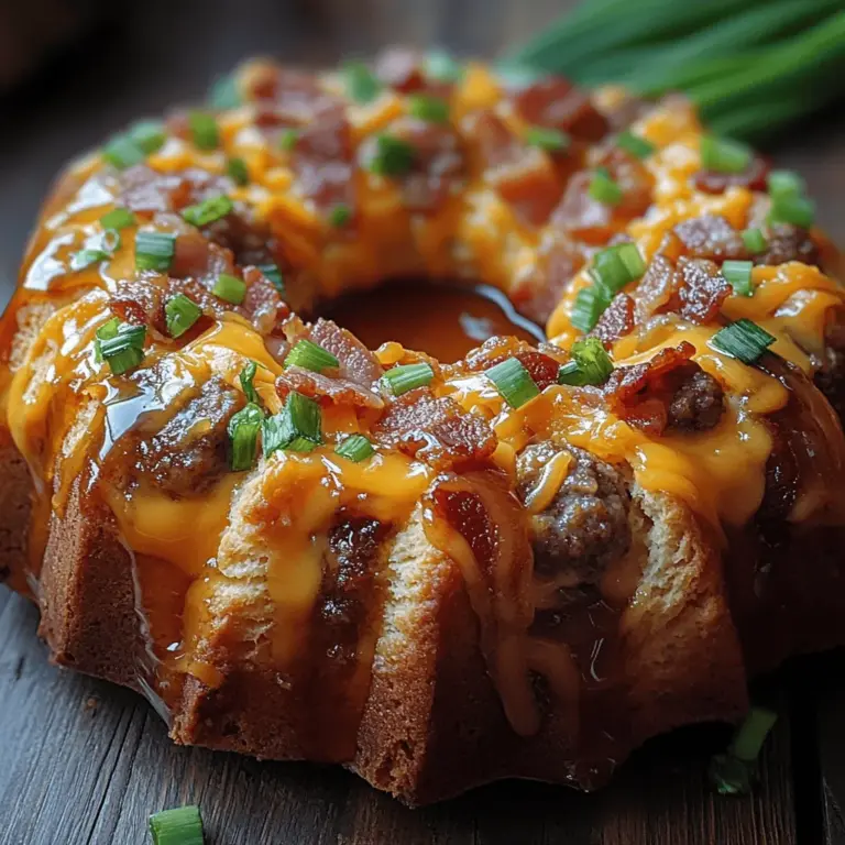 Imagine waking up to the enticing aroma of freshly baked goods wafting through your kitchen. The Breakfast Biscuit Bundt Cake combines the comforting flavors of breakfast into a delightful cake that’s perfect for any morning gathering. This unique recipe takes the classic elements of biscuits, eggs, and breakfast meats, transforming them into a deliciously innovative dish that will impress family and friends alike. Whether you're hosting a brunch or just looking for a fun way to enjoy breakfast, this Bundt cake is a crowd-pleaser that’s incredibly easy to prepare.