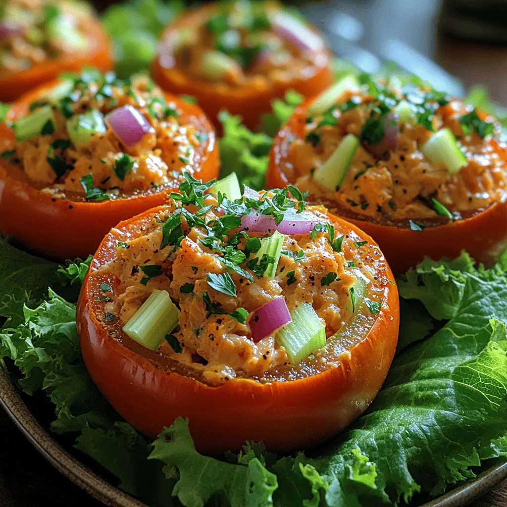 Stuffed tomatoes have a rich history in various culinary traditions, dating back centuries. This method of preparation can be traced to Mediterranean cuisine, where fresh vegetables are often filled with a mixture of meats, grains, or seafood, reflecting the region's abundant agricultural practices. The concept of stuffing vegetables not only maximizes flavor but also minimizes food waste by utilizing the entire vegetable.