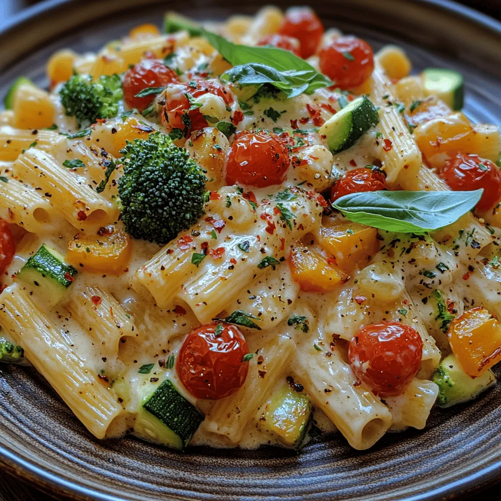 Creamy Roasted Veggie Pasta is a delightful dish that captures the essence of comfort food while incorporating the vibrant flavors of fresh, roasted vegetables. This recipe is an ideal choice for busy weeknights when time is of the essence, yet you still want to indulge in a wholesome meal. It also shines at cozy dinner parties, where its colorful presentation and rich flavors can impress guests without requiring hours of labor in the kitchen.