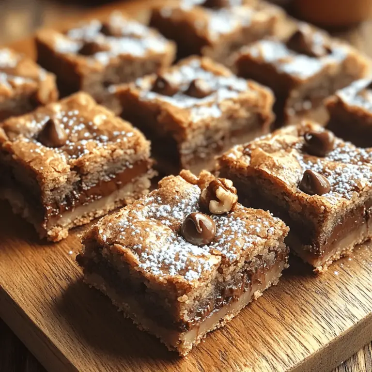 Blondies have taken the dessert world by storm, capturing hearts and taste buds alike with their unique flavor profile and chewy texture. Often dubbed the “blonde” version of brownies, these delightful treats are characterized by their rich, buttery flavor and a hint of vanilla that sets them apart. Their popularity has soared over the years, making them a beloved staple in bakeries and home kitchens alike. Today, we are excited to share a recipe that elevates this classic dessert to new heights: Decadent Dreamy Chocolate Chip Blondie Bars.