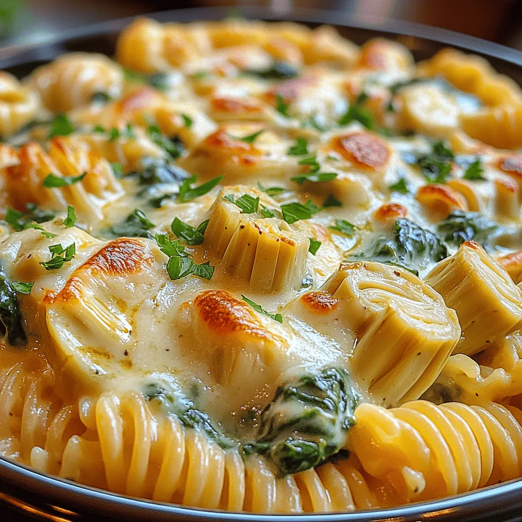 Creamy Spinach Artichoke Pasta has become a beloved dish among pasta enthusiasts and home cooks alike. Combining the rich and velvety textures associated with creamy sauces and the wholesome goodness of vegetables, this dish has earned its place in the hearts of many. Whether served as a comforting weekday meal or a delightful option for entertaining guests, this pasta dish strikes the perfect balance between indulgence and nutrition.