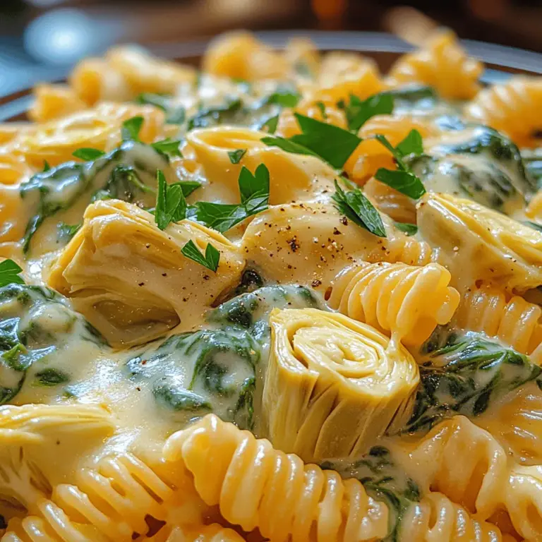 Creamy Spinach Artichoke Pasta has become a beloved dish among pasta enthusiasts and home cooks alike. Combining the rich and velvety textures associated with creamy sauces and the wholesome goodness of vegetables, this dish has earned its place in the hearts of many. Whether served as a comforting weekday meal or a delightful option for entertaining guests, this pasta dish strikes the perfect balance between indulgence and nutrition.