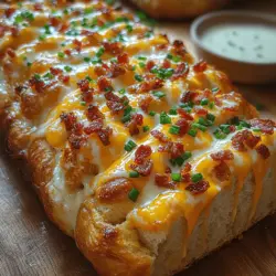 If you're on the lookout for a crowd-pleasing appetizer that combines comfort food with bold flavors, then Cheesy Bacon Ranch Delight Pull Apart Bread is your answer. This dish is a glorious medley of crispy bacon, gooey cheese, and zesty ranch dressing, all nestled within warm, crusty bread. Perfect for parties, game days, or family gatherings, it serves as both a tasty snack and a show-stopping centerpiece that will have everyone reaching for more.