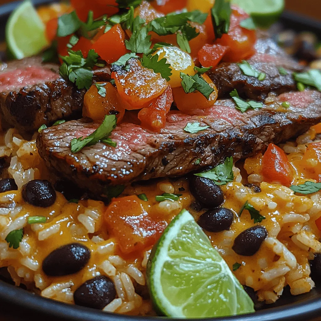 Welcome to the culinary adventure of creating a dish that is not only delicious but also a feast for the senses—Sizzling Steak & Queso Rice Delight. This vibrant and hearty meal combines perfectly seared flank steak, creamy queso blanco, and seasoned rice, resulting in a dish that is both satisfying and flavorful. Whether you’re preparing a weeknight dinner for your family or showcasing your cooking skills for friends, this recipe promises to impress with its rich textures and delightful flavors.