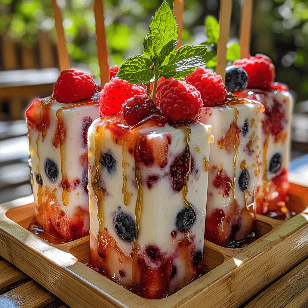 To create the Berry Bliss Greek Yogurt Pops, it’s important to understand the key ingredients and their benefits. Let’s take a closer look at Greek yogurt, mixed berries, sweeteners, and optional additions that can elevate your pops.
