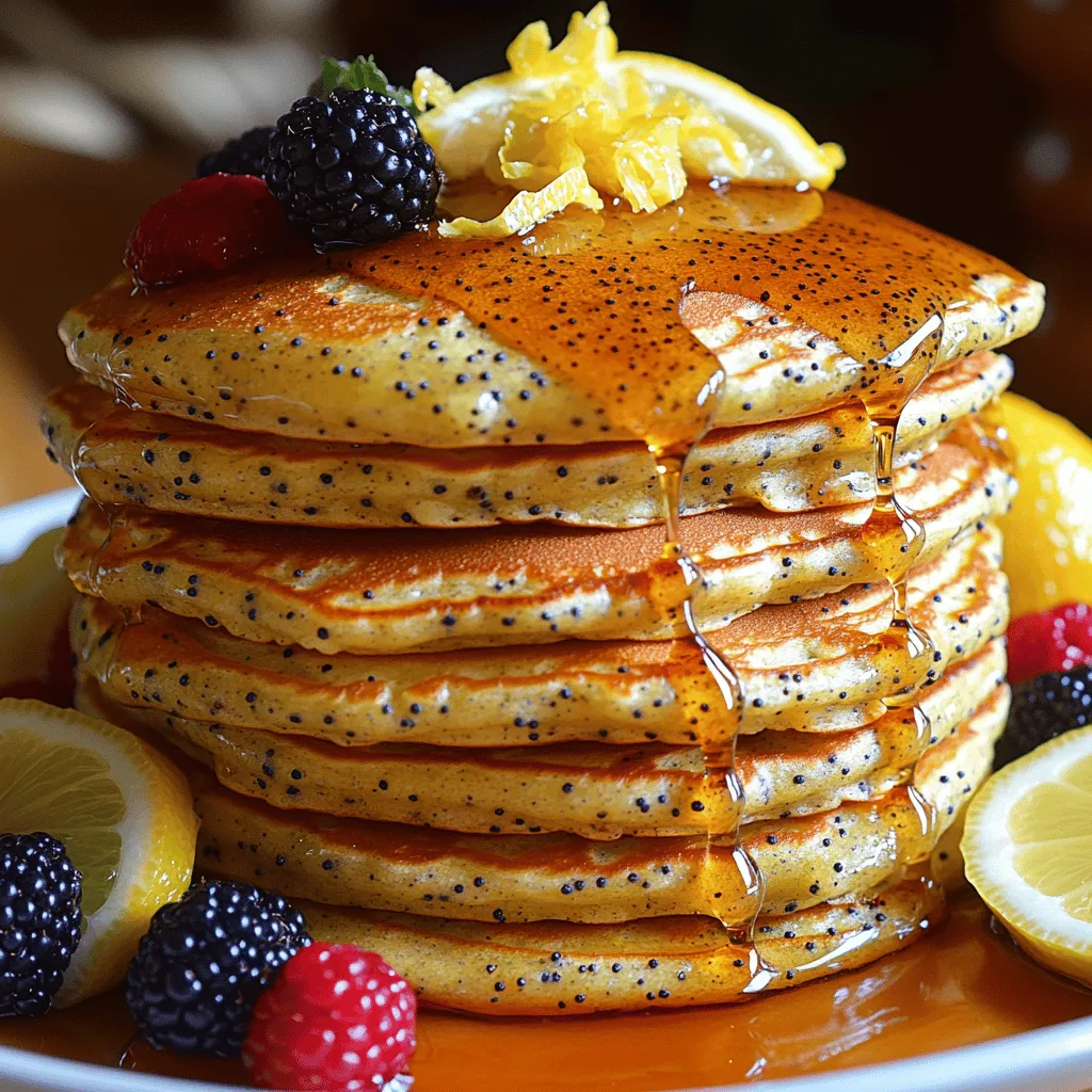 Imagine waking up to the tantalizing aroma of freshly made pancakes wafting through your kitchen, the sun streaming in as you prepare to savor a delightful breakfast. Zesty lemon poppy seed pancakes are a perfect way to start your day, offering a refreshing twist on the traditional pancake. With their bright citrus flavor and delightful crunch from the poppy seeds, these pancakes are not only a feast for the palate but also a visual delight. The inviting golden-brown color, speckled with tiny black seeds, immediately makes them a standout on any breakfast table.