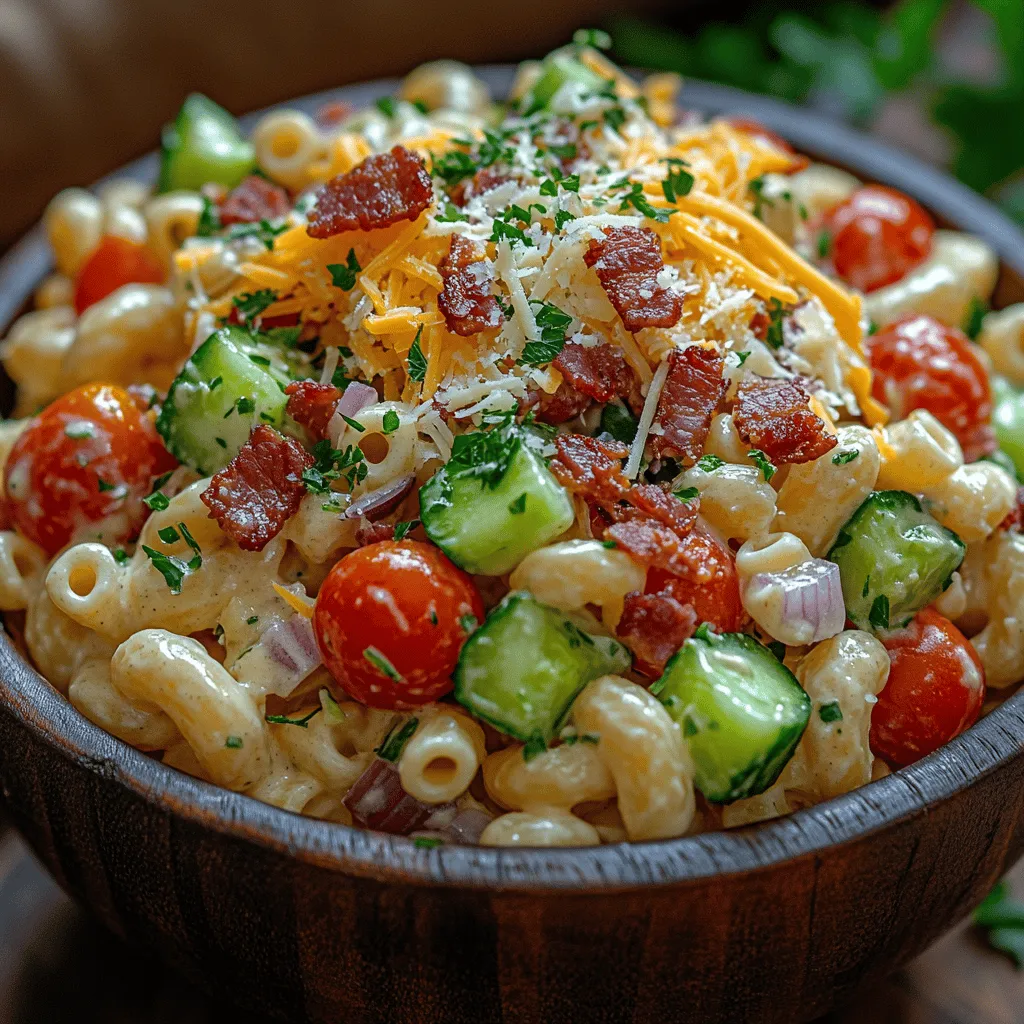 Macaroni salad has long been a staple side dish at picnics, barbecues, and family gatherings, known for its delightful balance of flavors and textures. It’s a comforting dish that appeals to both kids and adults, making it an ideal companion for grilled meats or a simple standalone meal. What sets this recipe apart is the addition of creamy ranch dressing and crispy bacon, transforming the traditional macaroni salad into a rich and flavorful experience. The creamy ranch dressing adds a zesty kick, while the crispy bacon provides a satisfying crunch, creating a dish that’s both indulgent and refreshing.