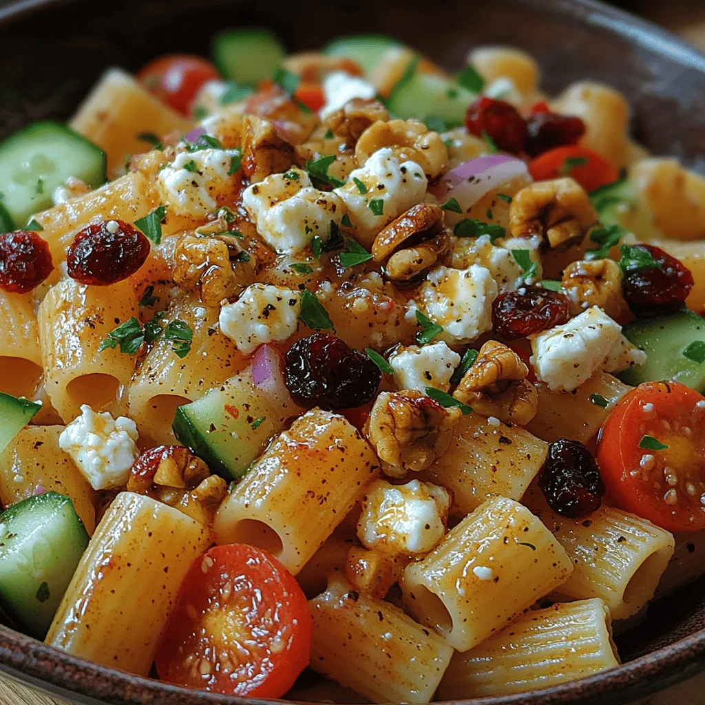 Creating the perfect Feta & Cranberry Rigatoni Salad starts with understanding the role each ingredient plays in the overall flavor profile and nutritional value of the dish. This salad is a medley of robust flavors, each contributing its own unique touch to the ensemble.
