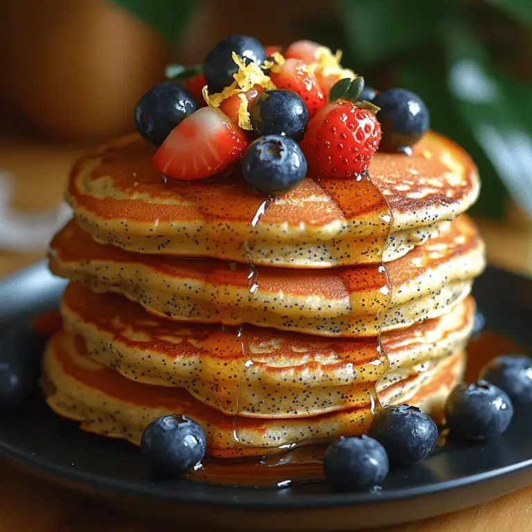 Imagine waking up to the invigorating aroma of freshly made pancakes, their golden edges kissed by the warmth of the griddle. Now, picture those pancakes infused with the bright, refreshing essence of lemon and the delightful crunch of poppy seeds. This is the experience that Bright & Zesty Lemon Poppy Seed Pancakes promise to deliver. With their perfect balance of zestiness and subtle sweetness, these pancakes transform an ordinary breakfast into an extraordinary occasion. Whether you are treating yourself to a cozy morning or hosting a brunch for family and friends, homemade pancakes have a unique way of bringing joy and togetherness to the table.