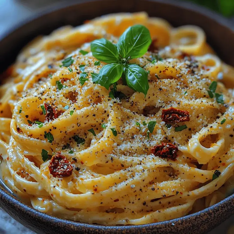 Creamy sun-dried tomato pasta is a delightful dish that perfectly marries rich, savory flavors with a luscious, velvety sauce. This pasta recipe is not only a feast for the eyes but also a comforting meal that can transform a simple weeknight dinner into something extraordinary. The creamy texture, thanks to the incorporation of heavy cream and Parmesan cheese, creates a satisfying experience that envelops every strand of pasta.