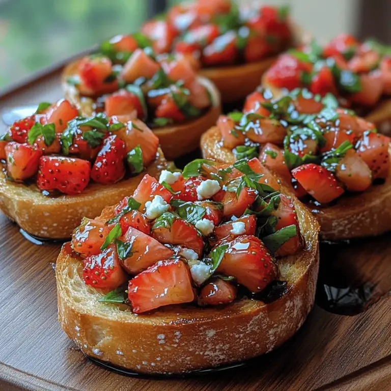 At the heart of any good bruschetta is the bread, and for our Strawberry Basil Bruschetta, a fresh French baguette is the ideal choice. The baguette is a classic French bread known for its crispy crust and soft, airy interior. Using fresh bread is essential; day-old bread can become tough and chewy, which doesn't provide the delightful texture that a well-prepared bruschetta needs.