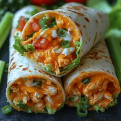 Spicy & Savory Creamy Buffalo Chicken Wraps