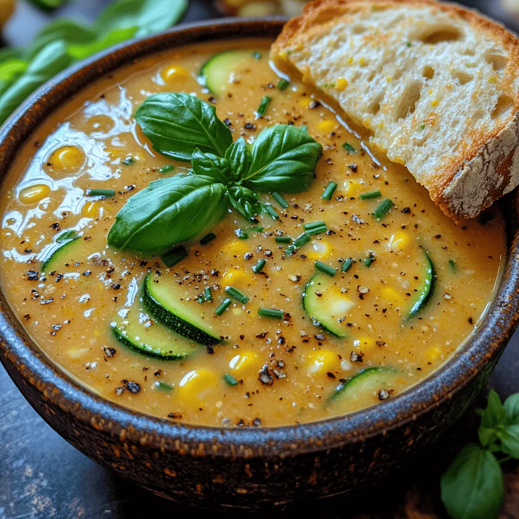 Creamy Corn and Zucchini Delight Soup: Recipe Continuation