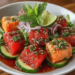 As the warm weather settles in and the sun shines brighter, a refreshing meal is often on everyone's mind. Enter the Watermelon & Salmon Salad Bowl—a delightful combination of flavors that unites the sweetness of fresh watermelon with the delicate taste of sushi-grade salmon. This salad not only tantalizes your taste buds but also brings a vibrant burst of color to your table, making it the ideal dish for summer gatherings, picnics, or a light dinner.