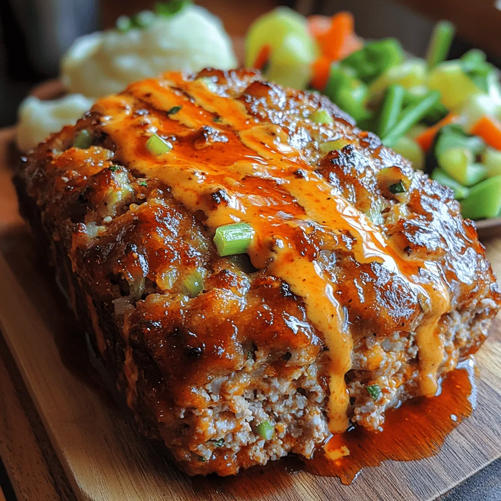 Meatloaf has long been celebrated as a quintessential comfort food, often evoking memories of family gatherings and cozy dinners. This dish, traditionally made with ground beef, is renowned for its hearty nature and versatility. However, in recent years, a growing emphasis on healthier eating has led to creative adaptations of this classic recipe. Enter the Kickin' Buffalo Turkey Bliss Meatloaf—a delightful fusion of traditional meatloaf and the bold, spicy flavors of buffalo sauce. This innovative recipe not only satisfies cravings for rich and savory comfort food but also aligns with modern nutritional trends by incorporating ground turkey as a lean protein option.