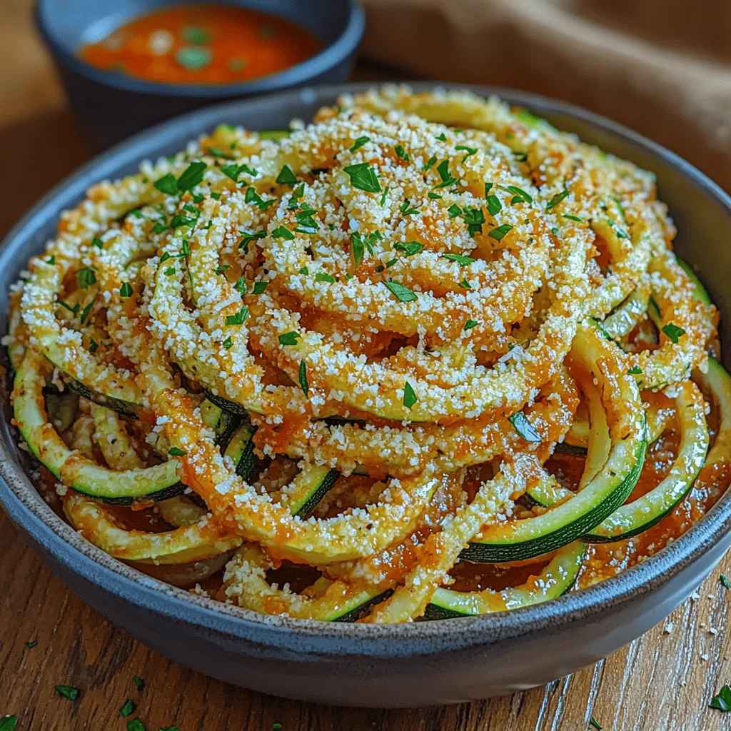 Preheating the oven is a crucial step in achieving that perfect crispy texture for your Baked Parmesan Crusted Zoodles. The ideal temperature for baking zoodles is 425°F (220°C). This high heat helps to quickly evaporate any excess moisture from the zoodles while crisping up the breadcrumb coating. A properly preheated oven ensures that the zoodles cook evenly and prevents them from becoming soggy, which is a common issue when baking vegetables. To preheat, simply set your oven temperature and allow it to heat fully before placing your dish inside. This step is essential for achieving the best results with your baked zoodles.
