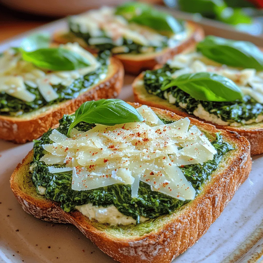 The key to achieving a delightful creamy ricotta spinach toast lies in how you layer the ricotta-spinach mixture on the bread. Start with a rustic or artisan-style bread, toasted to perfection. The texture of the bread serves as a sturdy base, allowing each bite to hold its shape while adding an appealing crunch.