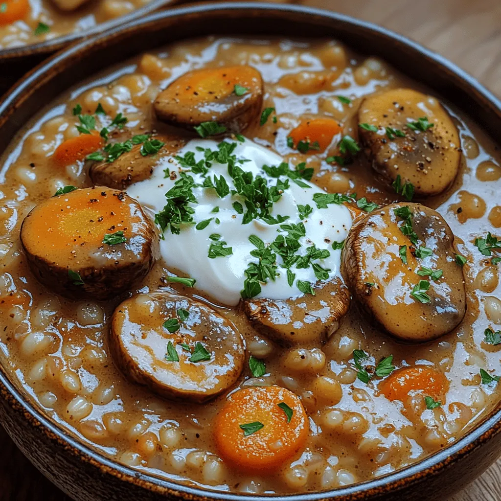 Welcome to a culinary journey that promises warmth, comfort, and nourishment. If you're searching for a hearty dish to chase away the chill of a cold evening or simply want to indulge in a nourishing meal that delights the senses, look no further than Creamy Mushroom Barley Stew. This comforting stew blends the earthiness of mushrooms with the satisfying chew of pearl barley, creating a dish that is not only delicious but also packed with health benefits.