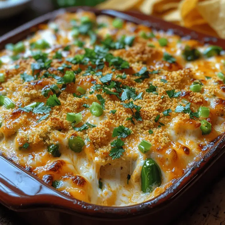 Spicy Delight Jalapeño Popper Dip is not just another appetizer; it’s a celebration of flavor, texture, and warmth that brings people together. This creamy, cheesy dip, infused with the zesty kick of jalapeños, has become a staple at gatherings, parties, and game-day celebrations. Its significance lies in its ability to cater to the palate of spice lovers while also serving as a comforting dish that can please a crowd. In today's fast-paced culinary landscape, where convenience often overshadows quality, homemade recipes like this one stand out. They remind us of the joy of preparing food from scratch, using fresh ingredients that not only taste better but also nourish our bodies and souls.