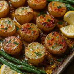 Zesty Lemon Garlic Roasted Potatoes & Green Beans: A Flavorful Side Dish