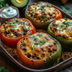 Crispy Taco Stuffed Bell Peppers