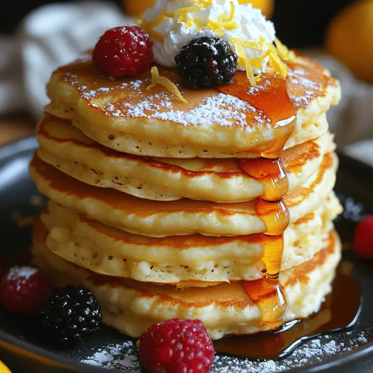 Are you ready to elevate your breakfast game with an indulgent yet light treat? Look no further than Zesty Lemon Ricotta Cloud Pancakes! This delightful dish combines the tangy brightness of lemon with the creamy richness of ricotta cheese, resulting in a pancake that is not only light and fluffy but also bursting with flavor. These pancakes are the perfect way to start your day, whether enjoyed on a leisurely weekend morning or as a special brunch treat for guests.