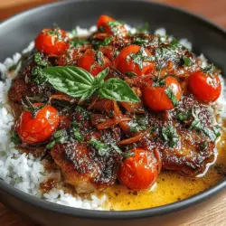 Savory Slow Cooked Balsamic Chicken with Burst Tomatoes