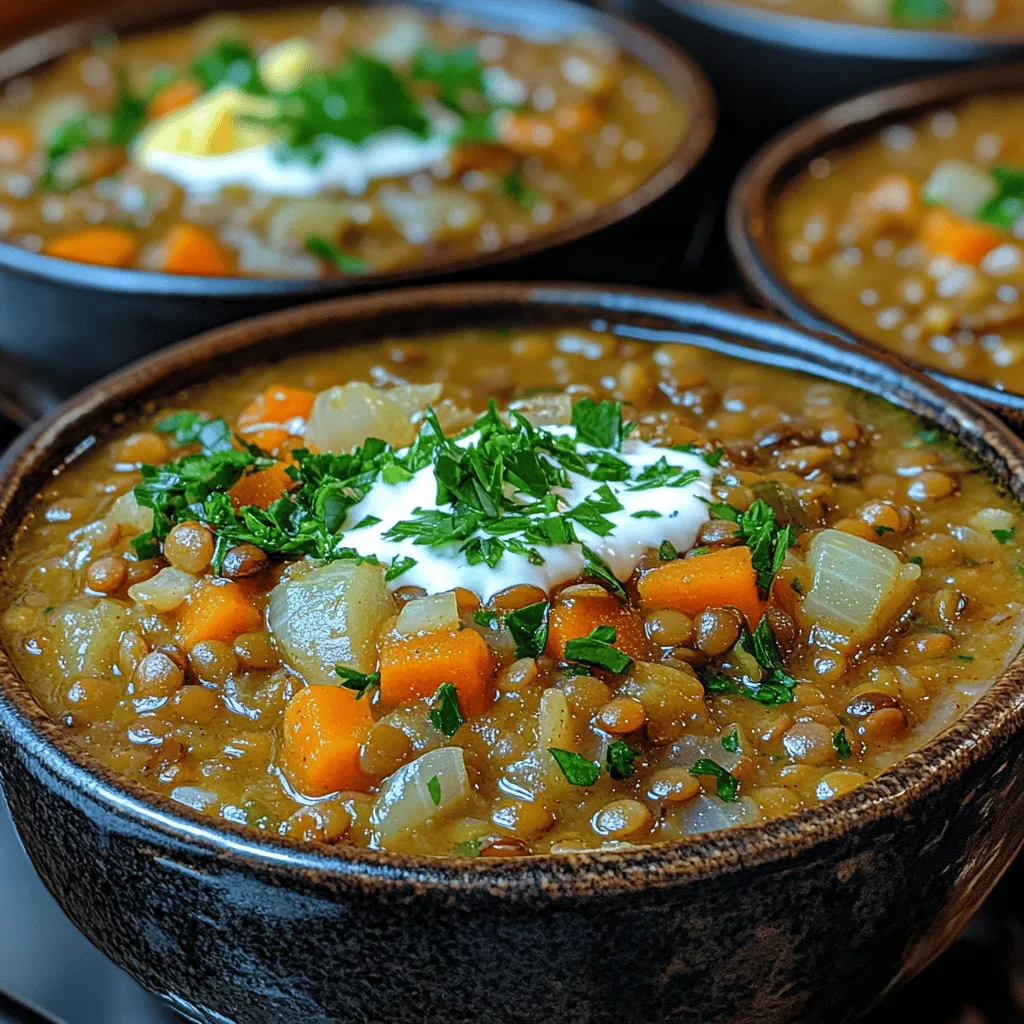 In the world of comfort food, few dishes are as satisfying and nourishing as a warm bowl of soup. This Creamy Garlic Lentil Soup combines the earthy richness of lentils with the aromatic flavors of garlic and spices, creating a dish that is not only delicious but also packed with nutrition. As the temperatures drop and the days become shorter, there’s nothing quite like curling up with a steaming bowl of this hearty soup. Ideal for both casual weeknight dinners and special gatherings, this recipe is a delightful way to incorporate plant-based ingredients into your diet. Let’s dive deeper into the wonderful world of this creamy, wholesome soup.