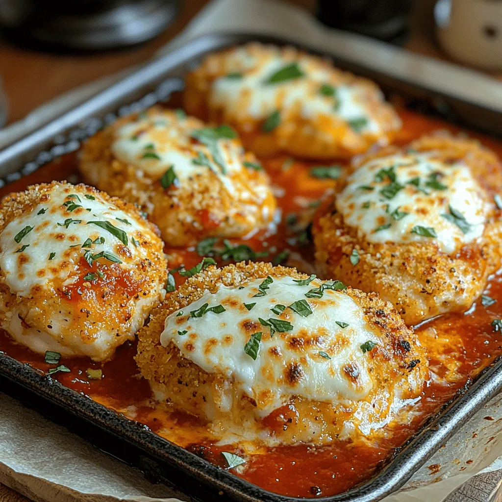 Chicken Parmesan, a beloved staple in Italian-American cuisine, has captured the hearts (and appetites) of many. This comforting dish combines tender, breaded chicken cutlets with rich marinara sauce and gooey cheese, creating a delightful fusion of flavors and textures. The traditional preparation often involves frying, which can be both time-consuming and less health-conscious. However, our easy baked version of Chicken Parmesan transforms this classic into a lighter, more accessible recipe without sacrificing any of the deliciousness. Perfect for busy weeknight dinners or special occasions, this Cheesy Delight offers a comforting, satisfying meal that can please both family and guests alike.