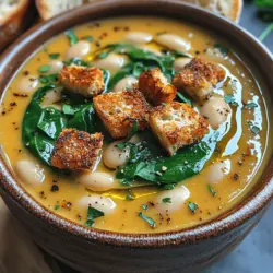 Delightful Creamy White Bean and Spinach Soup