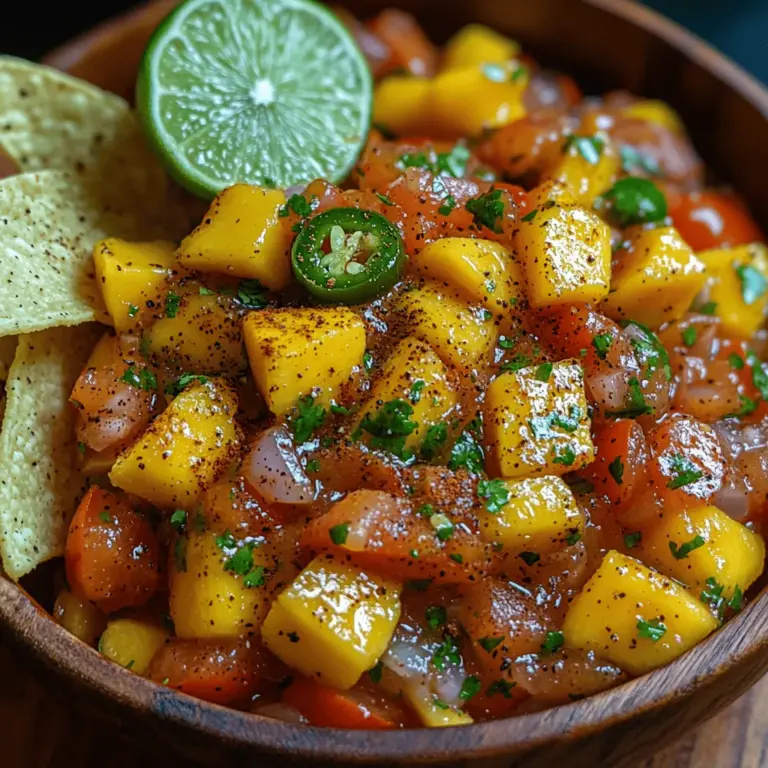 As the warmth of summer settles in, so does the craving for vibrant, fresh flavors. One dish that perfectly encapsulates this seasonal essence is Bright Mango Jalapeño Salsa. This delightful salsa is not just a condiment; it’s a celebration of ingredients, creativity, and culinary joy. With its harmonious blend of sweet, spicy, and tangy notes, this salsa is a versatile addition to any meal. Whether you’re hosting a barbecue, seeking a refreshing side for tacos, or simply looking to elevate your weeknight dinners, this mango jalapeño salsa will undoubtedly become a staple in your kitchen.