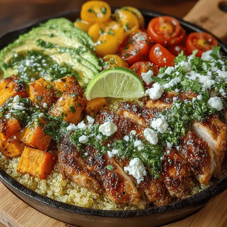 In the world of healthy eating, finding a dish that is both delicious and packed with nutrients can often feel like a challenge. Enter the Roasted Chicken & Sweet Potato Quinoa Bowl—a culinary creation that not only tantalizes your taste buds but also serves as a wholesome meal option for any occasion. This dish combines tender, juicy chicken with the natural sweetness of roasted sweet potatoes and the nutty flavor of quinoa, making it a perfect choice for those looking to maintain a balanced diet without sacrificing flavor.