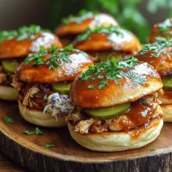 Smoky Sweet Slow Cooked BBQ Chicken Sliders