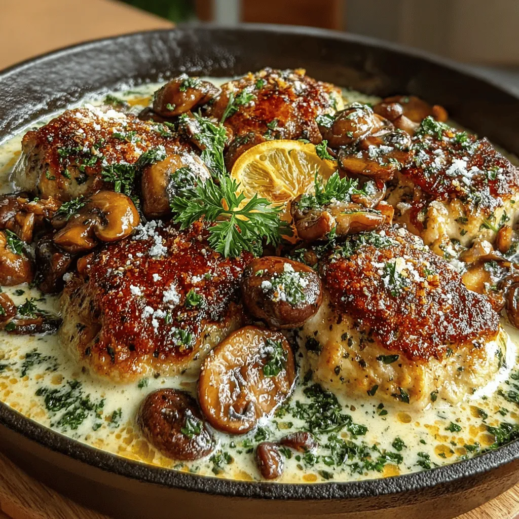 In the world of culinary delights, few dishes capture the essence of comfort and flavor quite like Creamy Garlic Butter Mushroom Chicken. This dish marries tender chicken breasts with a luscious sauce enriched by earthy mushrooms and aromatic garlic, creating a meal that is as satisfying as it is simple to prepare. Whether you're looking for a quick weeknight dinner or aiming to impress guests during a special occasion, this recipe offers versatility that can easily adapt to various side dishes such as mashed potatoes, steamed vegetables, or a fresh salad.