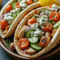 Zesty Greek Chicken Pita Pockets