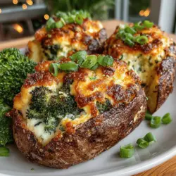 Cheesy Greens Delight: Loaded Broccoli Cheddar Stuffed Potatoes