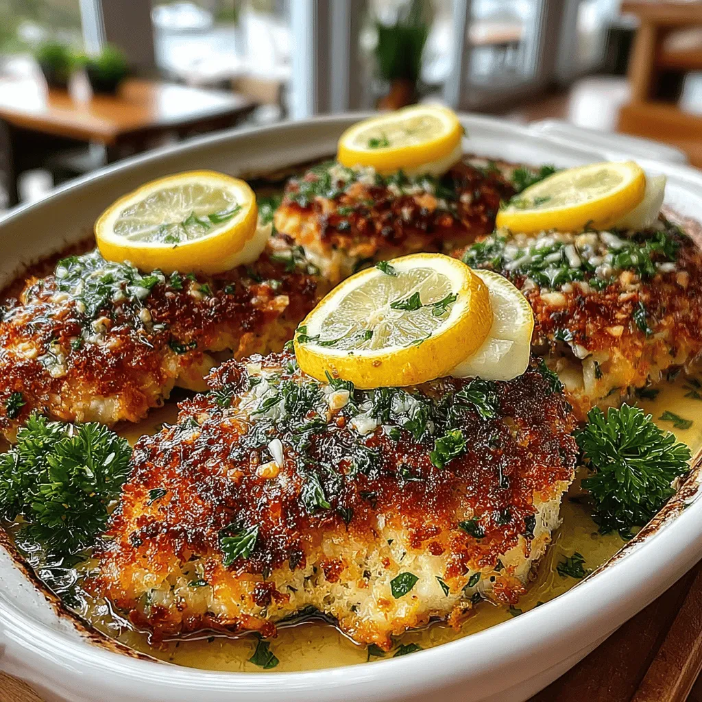 Garlic Parmesan Crusted Tilapia Bake is a dish that beautifully combines health and flavor, making it a fantastic choice for both health-conscious diners and seafood enthusiasts. This recipe is not only delicious but also easy to prepare, making it perfect for busy weeknights or special occasions when you want to impress without spending hours in the kitchen. With its rich flavors of garlic, nutty Parmesan, and fresh herbs, this dish stands out as a culinary delight that can satisfy a variety of palates.